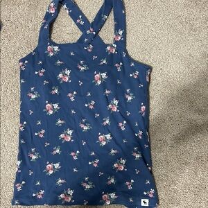 Abercrombie & Fitch Blue Floral Kids Tank Top